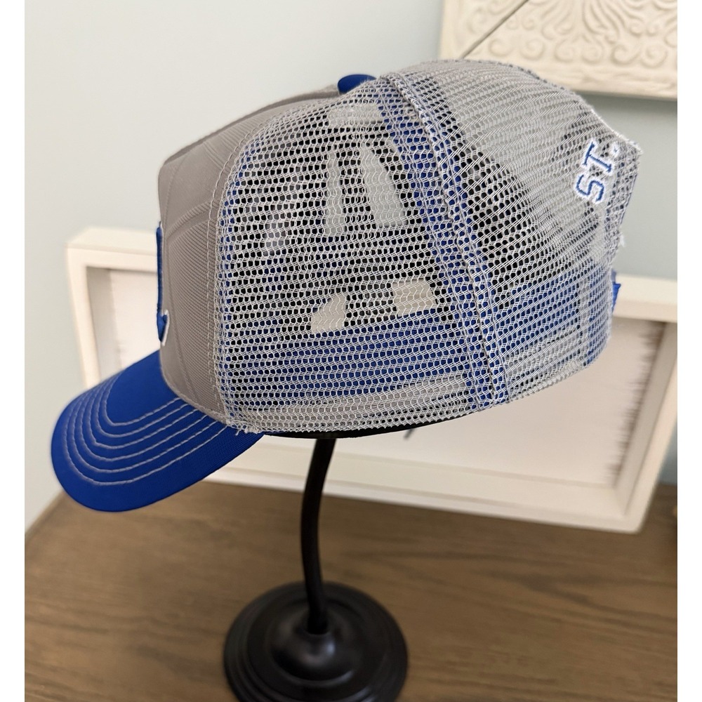 St. Louis Cardinals STL Trucker Hat Cap Grey Blue Mesh Adjustable Budweiser MLB - Picture 8 of 9